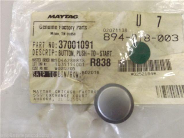 Maytag Dryer 37001091 Button, Push-to-start (slvr) NEW IN BOX Maytag Dryer 37001091 Button, Push-to-start (slvr) NEW IN BOX